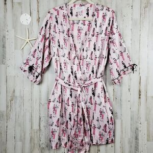 Cabernet Retro Women Kimono Robe Pink Size Medium